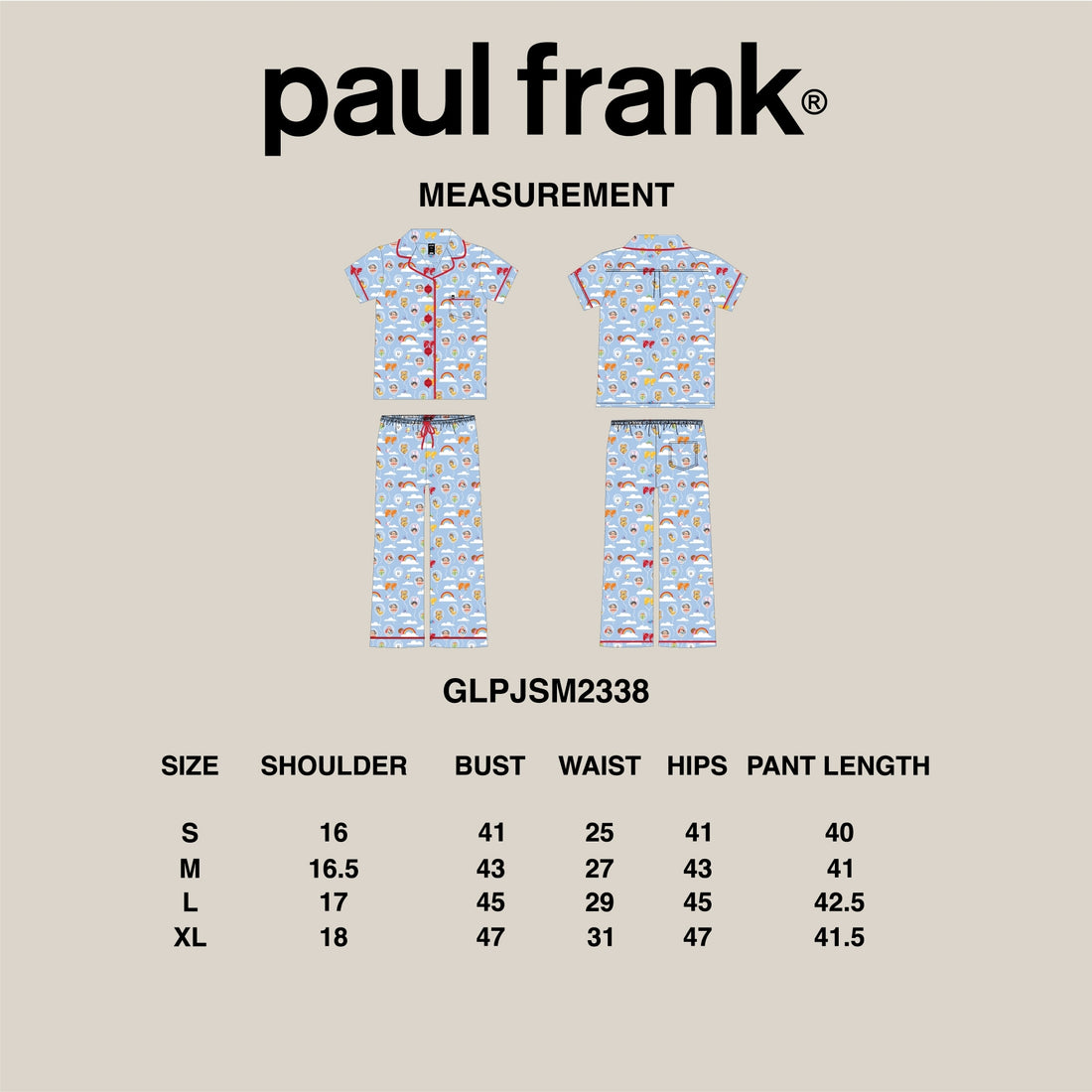 PAUL FRANK WOMENS SS PLAYFUL CLASSIC JULIUS PANTS SET