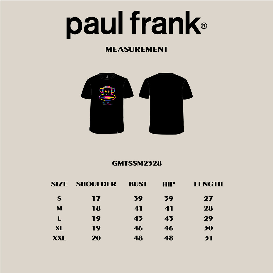 PAUL FRANK MENS TEES ROYAL DOUBLE PAUL FRANK LOGO