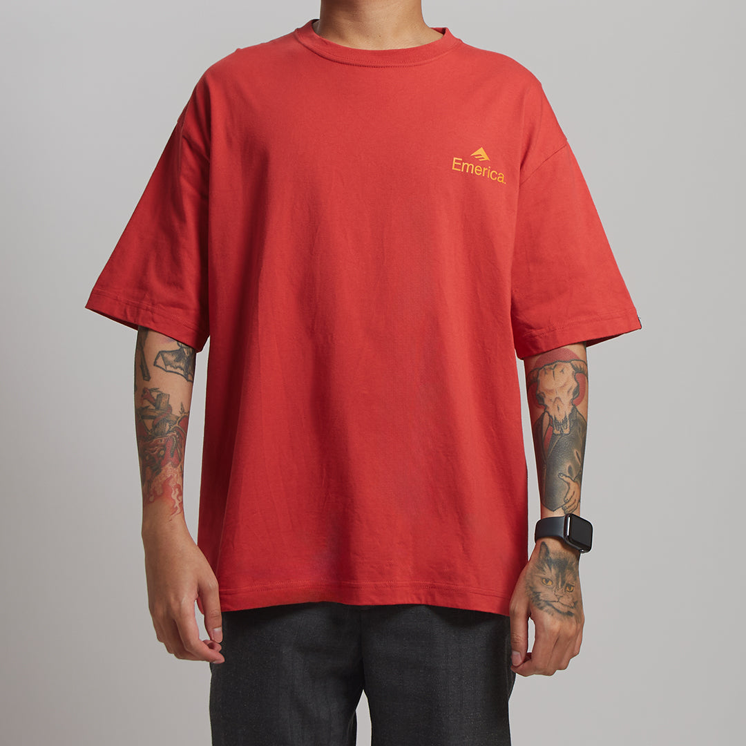 EMERICA MEN GAS CAN FLAME LOGO S/S TEE