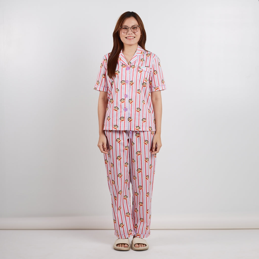 PAUL FRANK WOMENS SS BASIC STRIPE PANTS SET