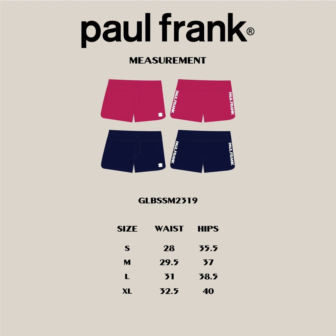 PAUL FRANK WOMENS SOLID CLASSIC SUMMER BOARDSHORT