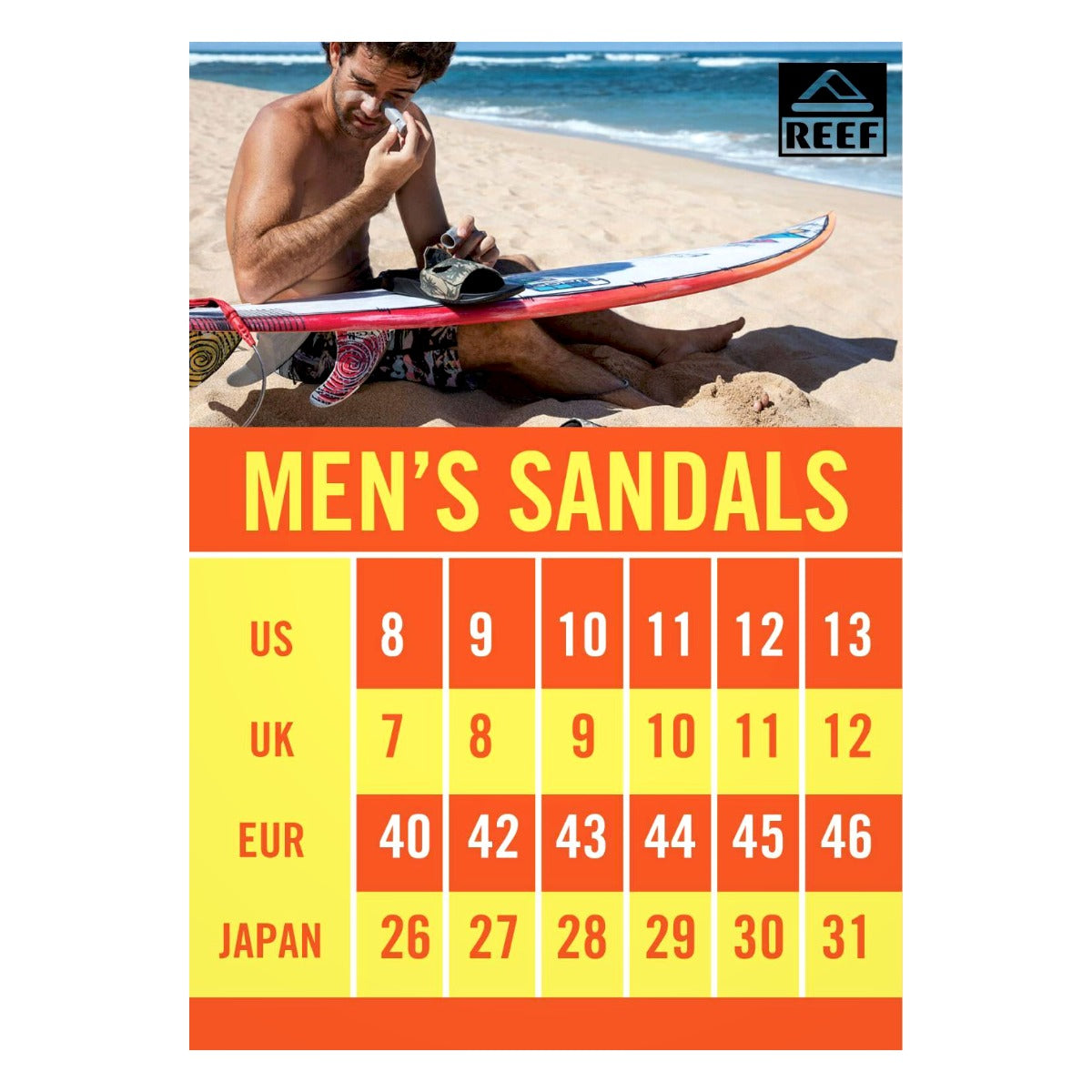 Reef flip sales flop size chart